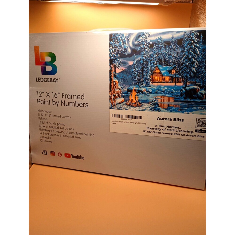 LEDGEBAY Aurora Bliss 12 x 16 Framed Paint by Numbers Kit MPN X002FE1PYP